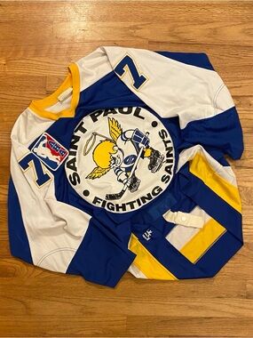 Vintage game worn St. Paul Fighting Saints hockey jersey